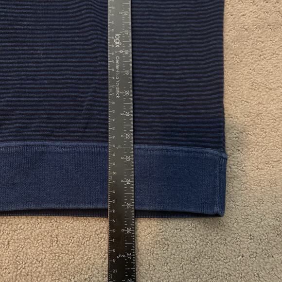 J. McLaughlin Crewneck Sweater Men’s Blue Striped Lightweight Cotton Pullover M - Picture 7 of 7